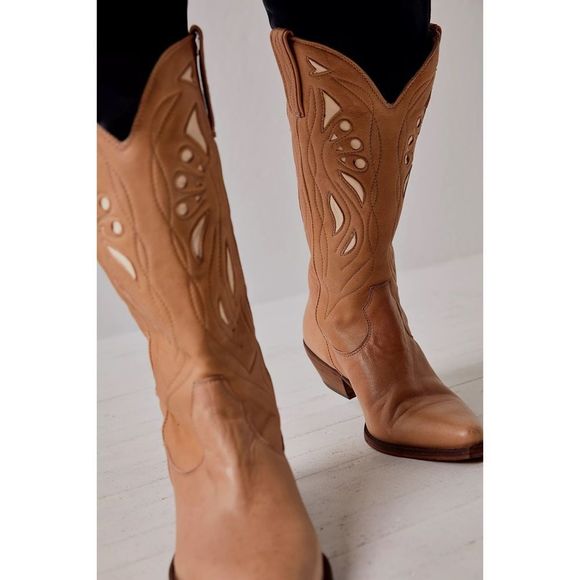 Free People Rancho Mirage Embroidered Western Leather Boots - Picture 8 of 9